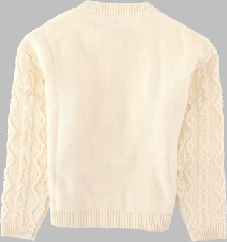 BONPOINT Cable-Knit Wool Cardigan - White