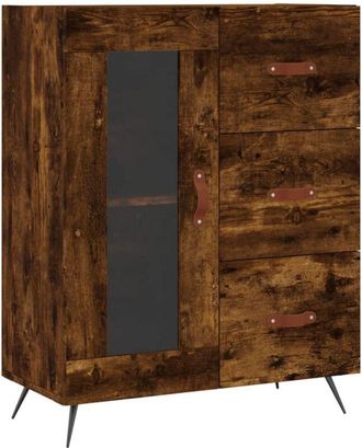 vidaXL Vidaxl - Aparador de madera de ingeniería roble ahumado 69,5x34x90 cm