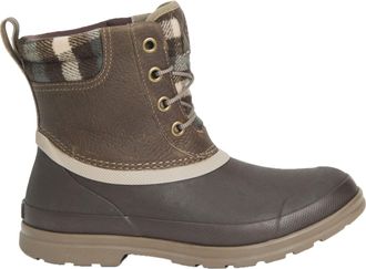 The Original Muck Boot Company Womens Originals Duck Lace Pull On Leather Waterproof Ankle Boot, Walnut, 7