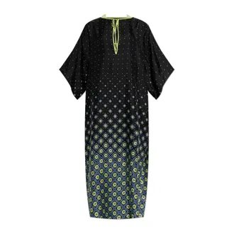 Casablanca Maxi Dresses, female, Black, Size: XS Monogram Degrade Silk Dress
