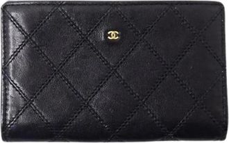 Chanel Pre-owned Wallets, female, Black, Size: ONE SIZE Pre-owned Bicolor Middle Wallet (bi-fold)