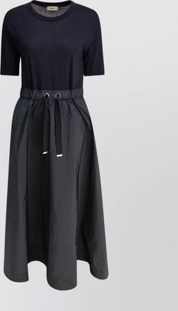 Herno waistband crew neck midi drawstring sleeves