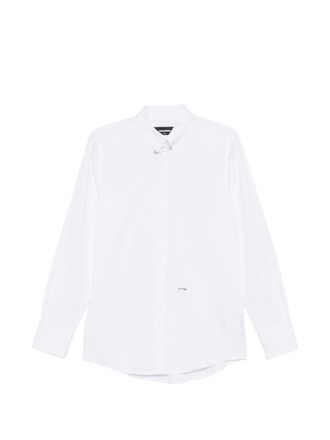 Dsquared2 White Long-Sleeve Silver Safety Pin Shirt