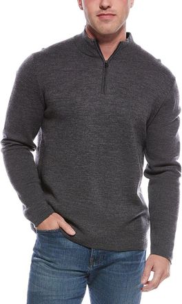 Magaschoni Merino Wool-Blend 1/4-Zip Mock Neck Sweater