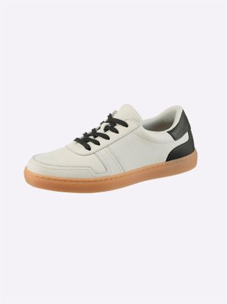 Heine Sneaker HEINE, Damen, Gr. 37, schwarz (creme, schwarz), Glattleder, Leder, Rindsleder, Schuhe Sneaker