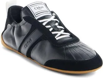 Chlo&eacute; Leather Kick Sneaker in Black at Nordstrom, Size 12Us