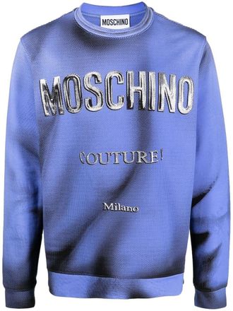 Moschino logo-print sweatshirt - men - Cotton - 50 - Blue