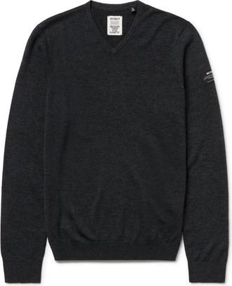 Ecoalf Ferro Knit Sweater - Heren - V-hals truien - Grijs - M - Wol - Truien & Vesten