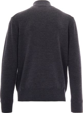 Paolo Pecora Mens Mock-Neck Jumper Melange Grey Virgin Wool Jumpers Sweater