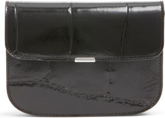 Christophe Lemaire Soft Tab Patent Leather Wallet in Espresso at Nordstrom