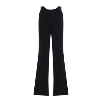 Jean Paul Gaultier Tailored broek met golvende tailleband - Dames - Broeken - Zwart - Maat: S Viscose