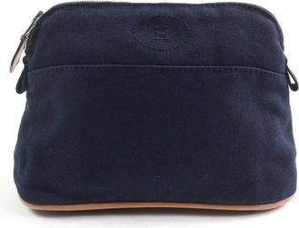 Herm&egrave;s Navy Cotton 100% Pouch (Pre-Owned)