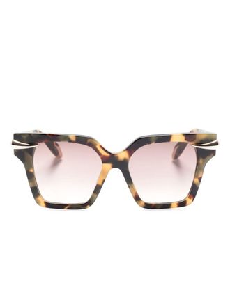 Roberto Cavalli tortoiseshell-effect square-frame sunglasses - women - Acetate - 54 - Brown