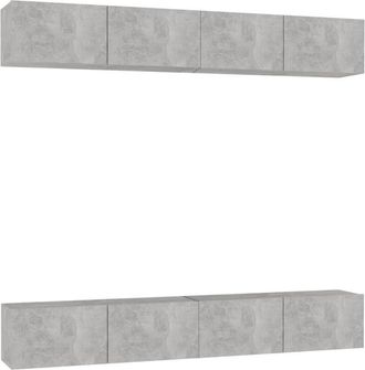 vidaXL Vidaxl - Juego De Muebles De Sal&oacute;n 4 Piezas Gris Hormig&oacute;n 100x30x30 Cm