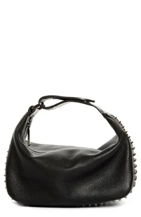 Christian Louboutin Funky Empire Spike Dopp Leather Top Handle Pouch in Black/gun Metal at Nordstrom