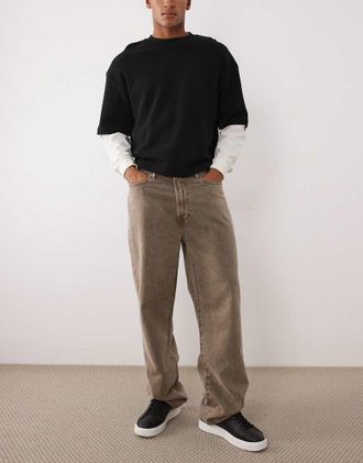 Abercrombie & Fitch Jeans ampi marroni-Marrone