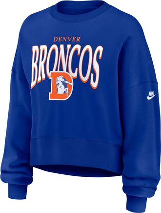 Nike Denver Broncos Rewind Phoenix Nike Womens NFL Oversized Pullover Crew in Blue | 01D74DA8WV-NYG