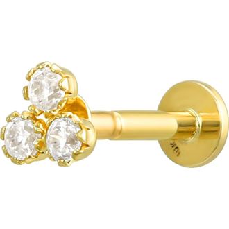Candela Jewelry 10K Yellow Gold Cubic Zirconia Stud Earring in Clear at Nordstrom Rack