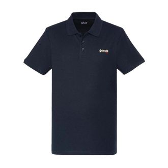 Schott NYC Polo Shirt - Heren - Polos - Blauw - S - Katoen - Tops
