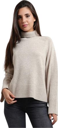 HUGO BOSS Turtleneck Trui - Dames - Coltruien - Beige - S - Kasjmier - Truien & Vesten