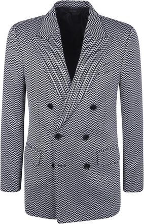 Tom Ford Jacquard Geometric Design Jacket - Heren - Mantel - Veelkleurig - M - Leer - Jassen