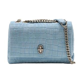 Marc Jacobs Tassen, Dames, Blauw, ONE Size, Leer, Snapshot Croc Embossed Schoudertas