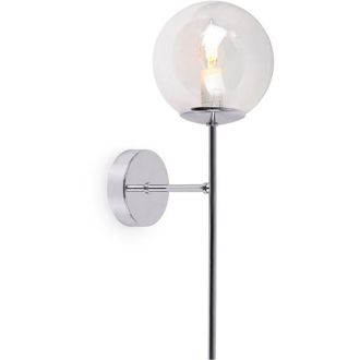 OEM Aplique Siena Cromado 1 L&aacute;mpara Plana Transparente E14