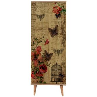 Dmora Scarpiera Dacrydium, Mobile portascarpe, Armadio da ingresso multiuso, Mobiletto per calzature, 50x38 h135 cm, Quercia e Multicolore - Dmora