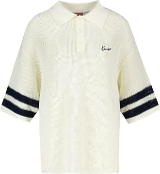 Kenzo Polo in mesh - Heren - Ronde hals truien - Wit - L - Katoen - Truien & Vesten