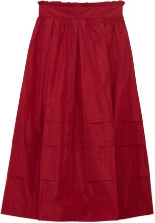 Ines De La Fressange Rokken, Dames, Rood, S, H&eacute;lo&iuml;se lange rok van tafzijde