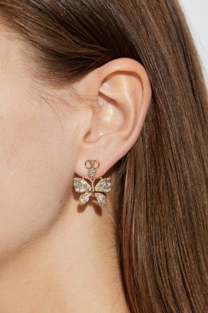 Valentino Garavani Earrings With Shimmering Crystals, Womens, Gold