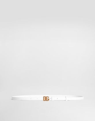 Dolce & Gabbana Cintura Logata - Woman Belts White Leather 100