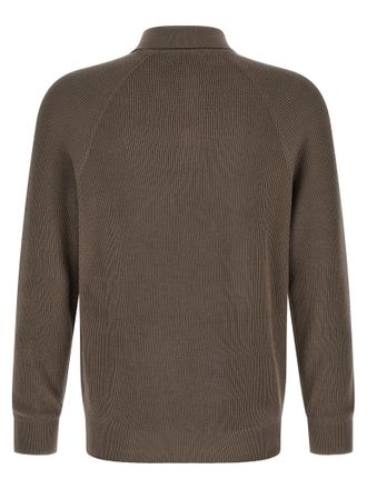 Brunello Cucinelli Mens Brown Cotton Polo Shirt