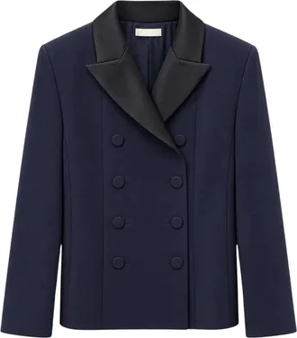 Liviana Conti Blazer in tessuto operato crepe - - Jackets - Donna - Blu - M