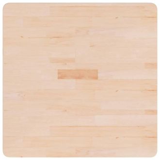 Berkfield Home Square Table Top 70x70x4 cm Untreated Solid Wood Oak in Light Beige | Size: 70 x 70 x 4 cm