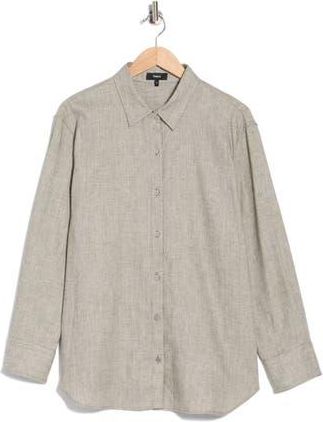 Theory Linen Blend Boyfriend Shirt in Kalamata at Nordstrom Rack, Size X-Large