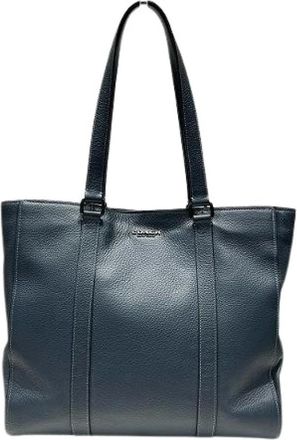 Coach Pre-owned Tote Bags, female, Blue, Size: ONE SIZE Pre-owned Hudson Leather Tote Bag