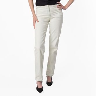 Bally Bleached White Denim High-Waist Jeans, Brand Size 40 ( US Size 4 )