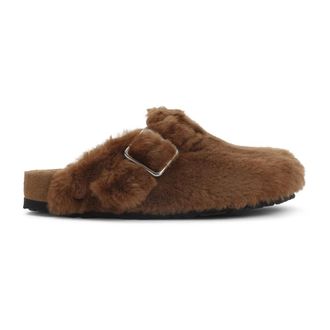 Birkenstock Slippers, female, Brown, 5 UK, Boston 1774 Shearling Narrow Fit