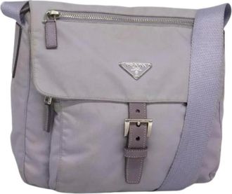 Prada Pre-owned Cross Body Bags, female, Purple, Size: ONE SIZE Pre-owned Vintage Nylon Cross Body Bag