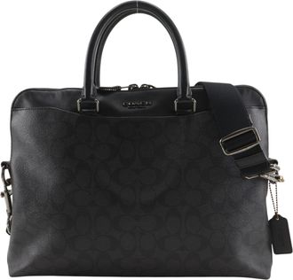 Coach Black Pvc Leather Briefcase (Pre-Owned)