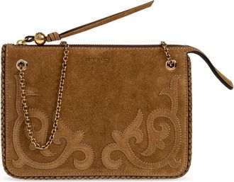 Etro Borsa in Camoscio con Logo - - Accessories - Donna - Marrone - ONE SIZE