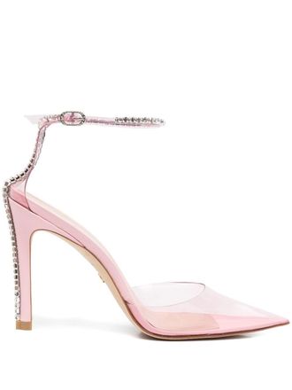 Stuart Weitzman crystal-embellished pointed pumps - women - PVC - 38,5 - Pink