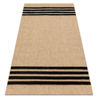 RugsX Rugsx - Spark 0689 Alfombra Beige / Negra - L&iacute;neas, Sisal, Estructural Beige 200x290 Cm