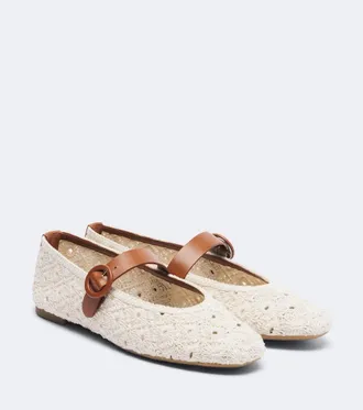 Aquazzura Loom macram&eacute; Mary Jane flats
