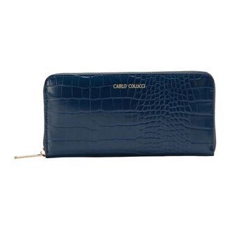 Carlo Colucci Accessoires, unisex, Blauw, ONE Size, Covi Portemonnee met Gouden Details