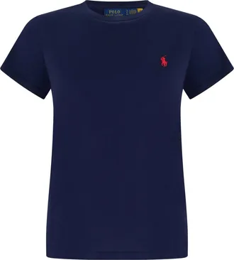 Polo Ralph Lauren Camiseta de algod&oacute;n de corte slim - Tops - Mujer - Azul - L