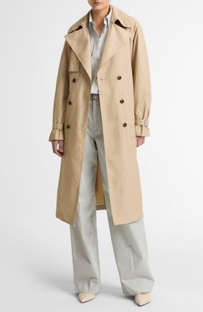 Vince Fine Twill Trench Coat in Pumice Stone at Nordstrom, Size X-Large