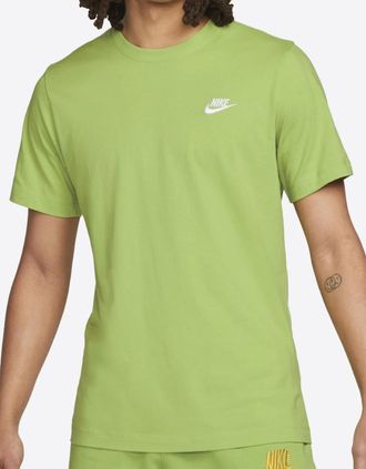 Nike Mens Nike Club Short Sleeve T-Shirt Green - Size: 38