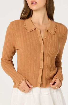 ASTR the Label Kristen Rib Cardigan in Nutmeg at Nordstrom, Size X-Small